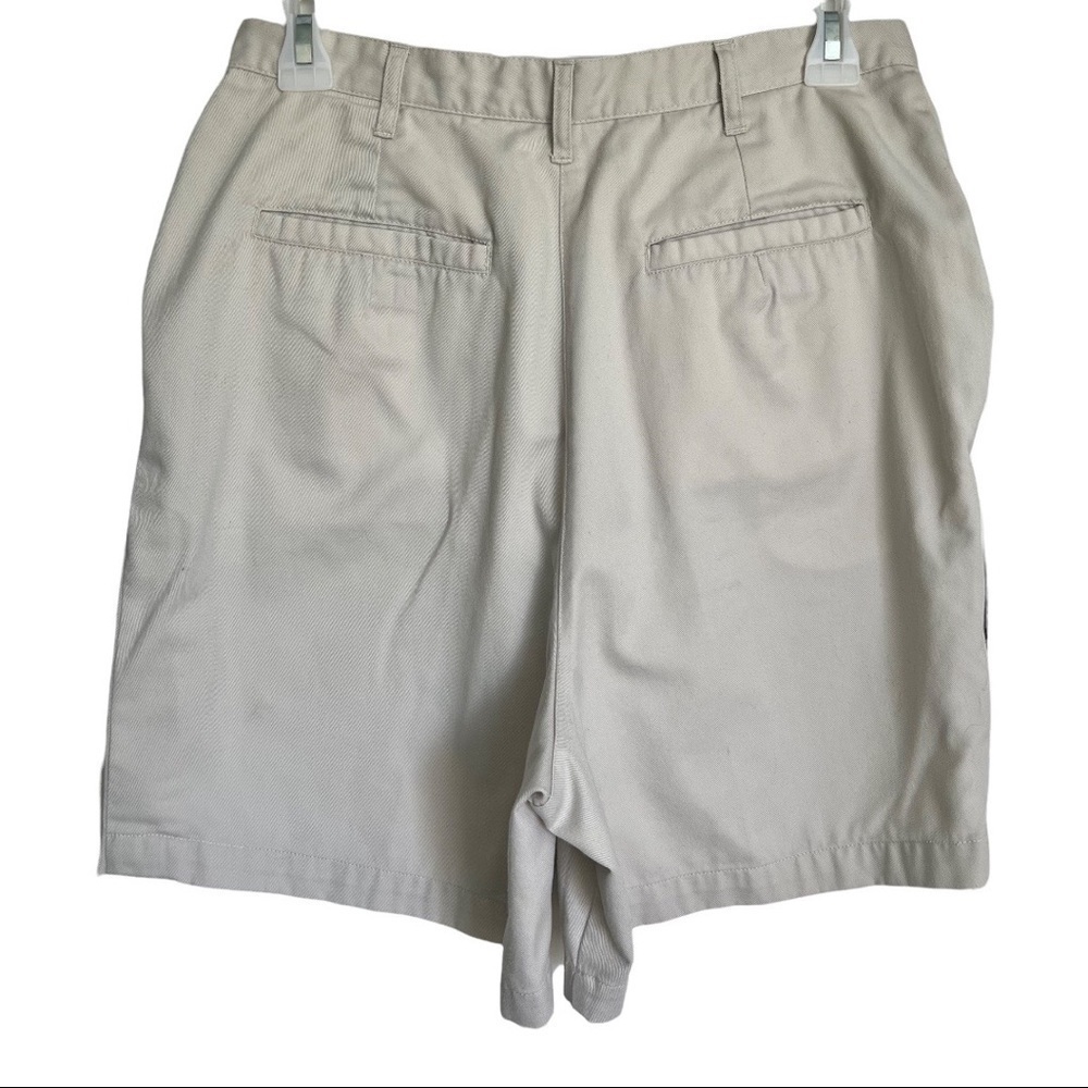 VINTAGE 90s Y2K Khaki Tan High Rise Wide Leg Shorts Cottagecore Grannycore 12 - Picture 7 of 14